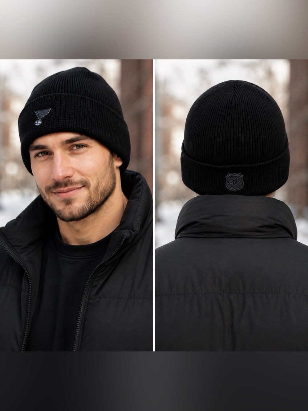 St. Louis Blues NHL Fanatics Black Tonal Knit Cuffed Beanie Hat One Size